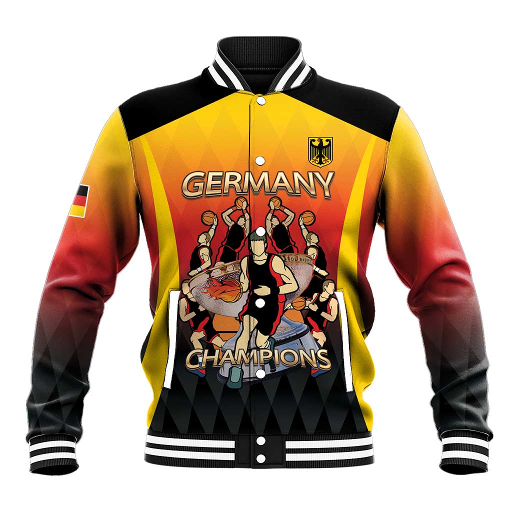 Custom Germany Basketball Baseball Jacket European Champions 2025 - Wonder Print Shop