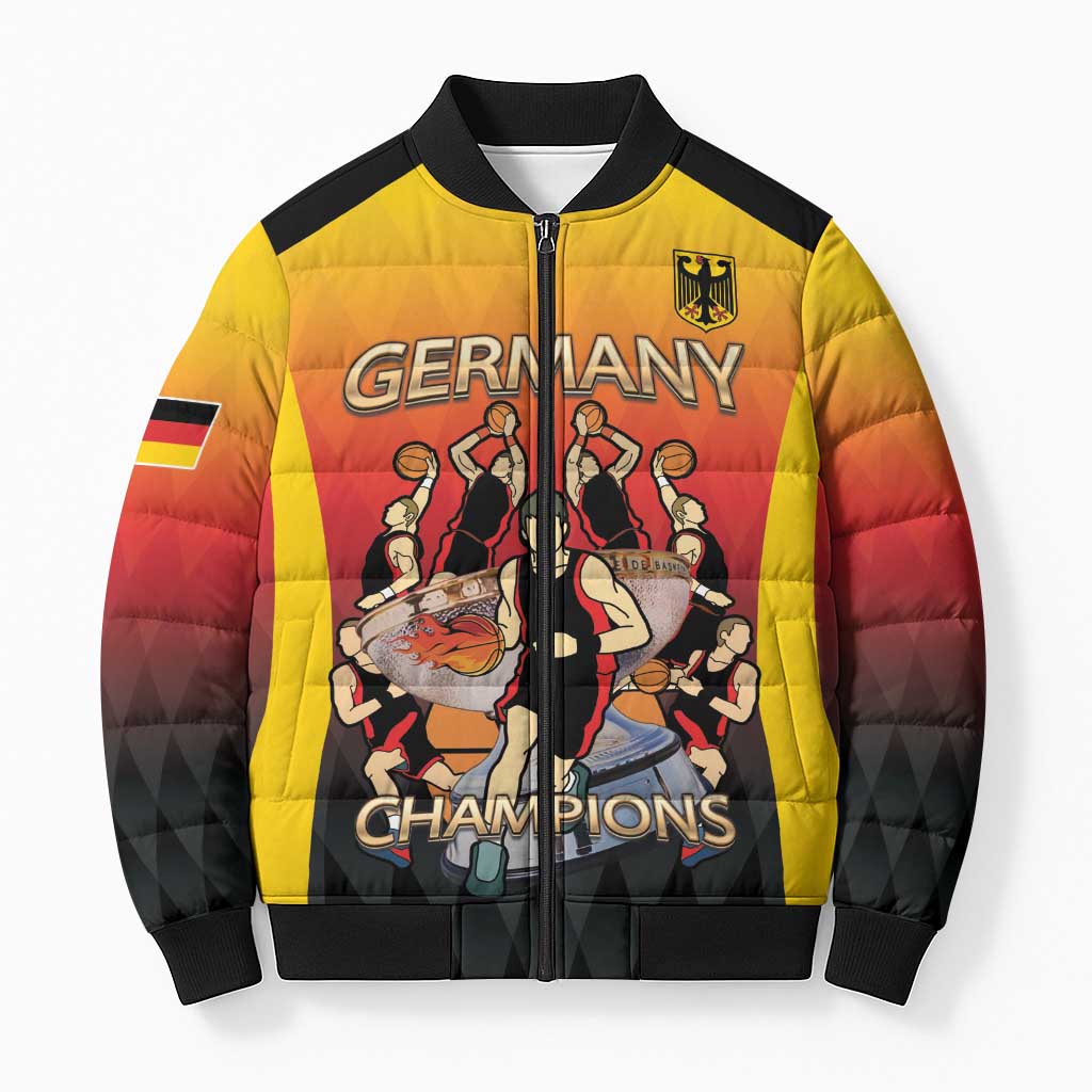 Custom Germany Basketball Bomber Puffer Jacket European Champions 2025 - Wonder Print Shop