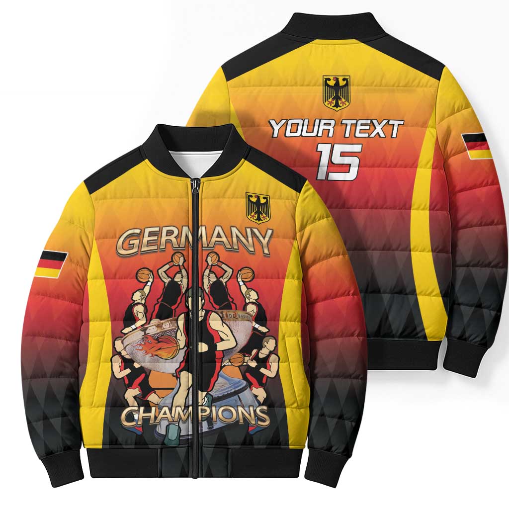 Custom Germany Basketball Bomber Puffer Jacket European Champions 2025 - Wonder Print Shop