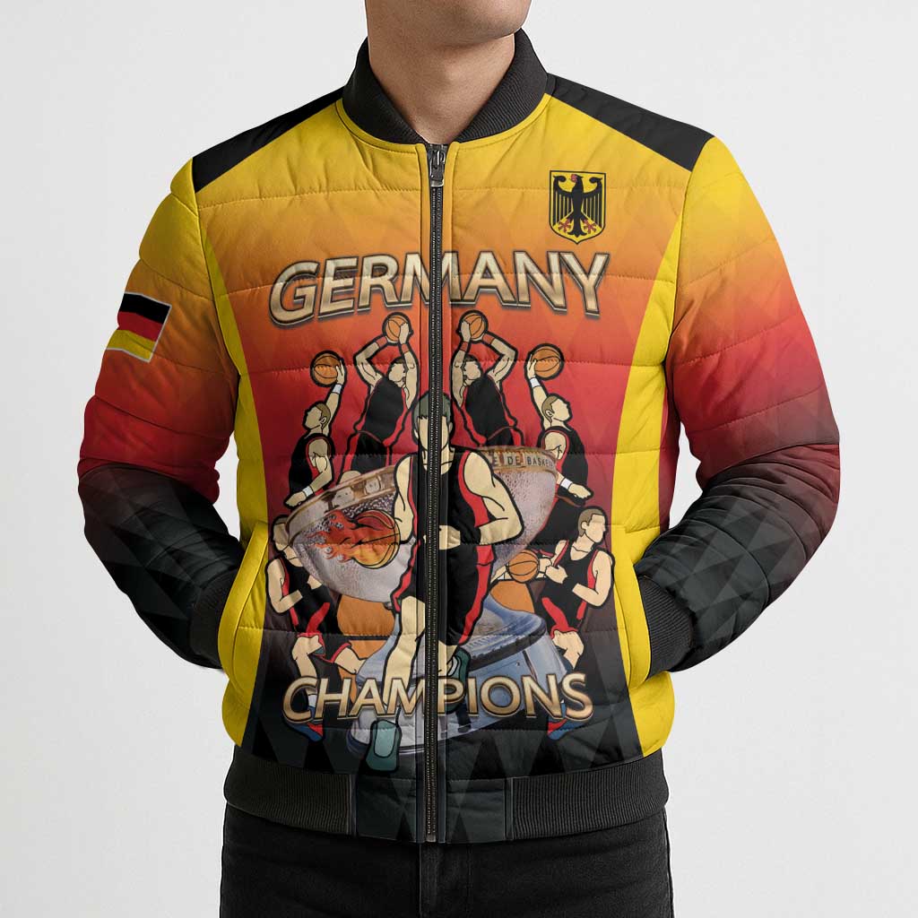 Custom Germany Basketball Bomber Puffer Jacket European Champions 2025 - Wonder Print Shop