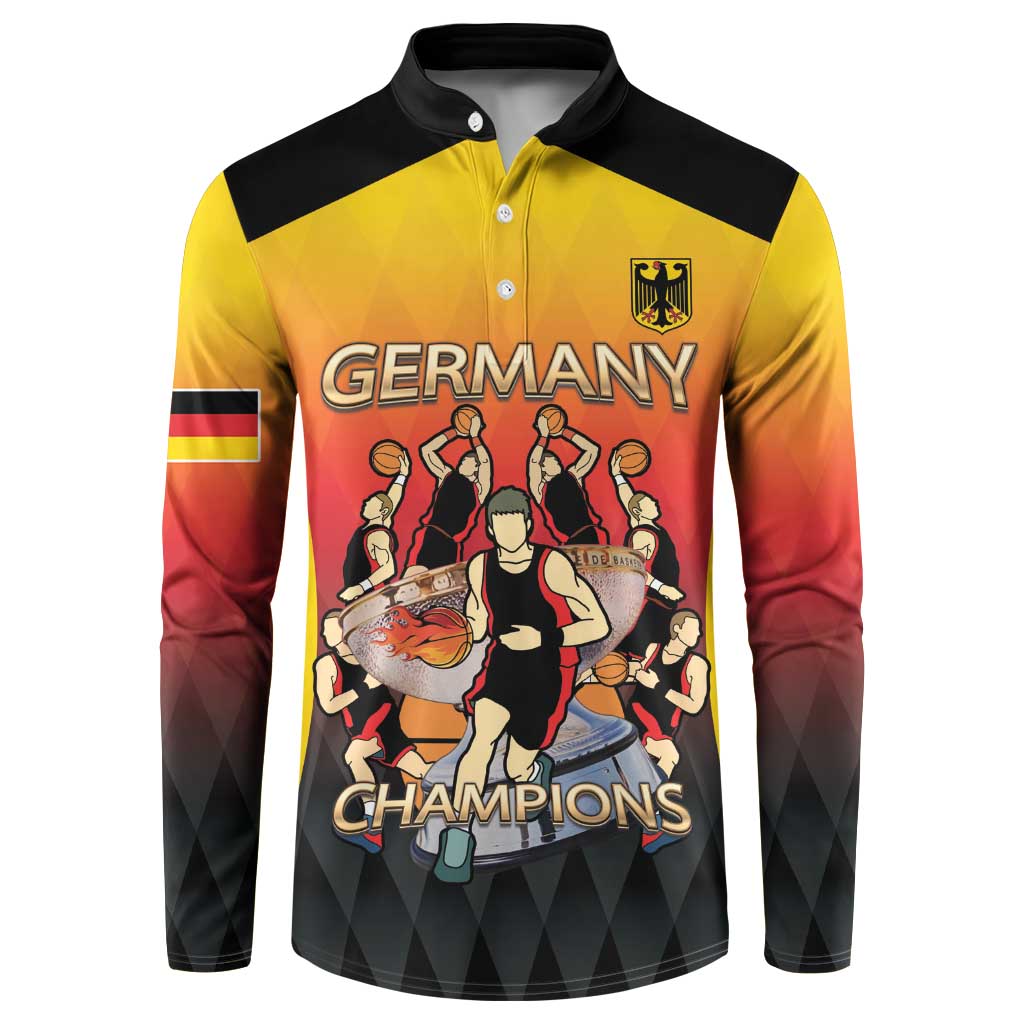 Custom Germany Basketball Button Sweatshirt European Champions 2025 - Wonder Print Shop