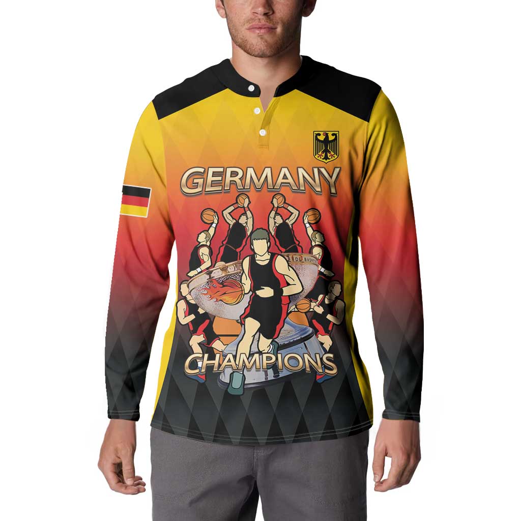 Custom Germany Basketball Button Sweatshirt European Champions 2025 - Wonder Print Shop