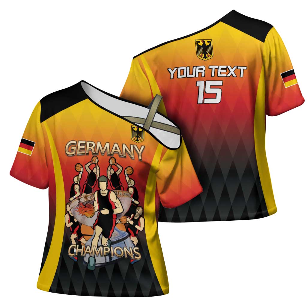 Custom Germany Basketball Cross Shoulder Shirt European Champions 2025 - Wonder Print Shop