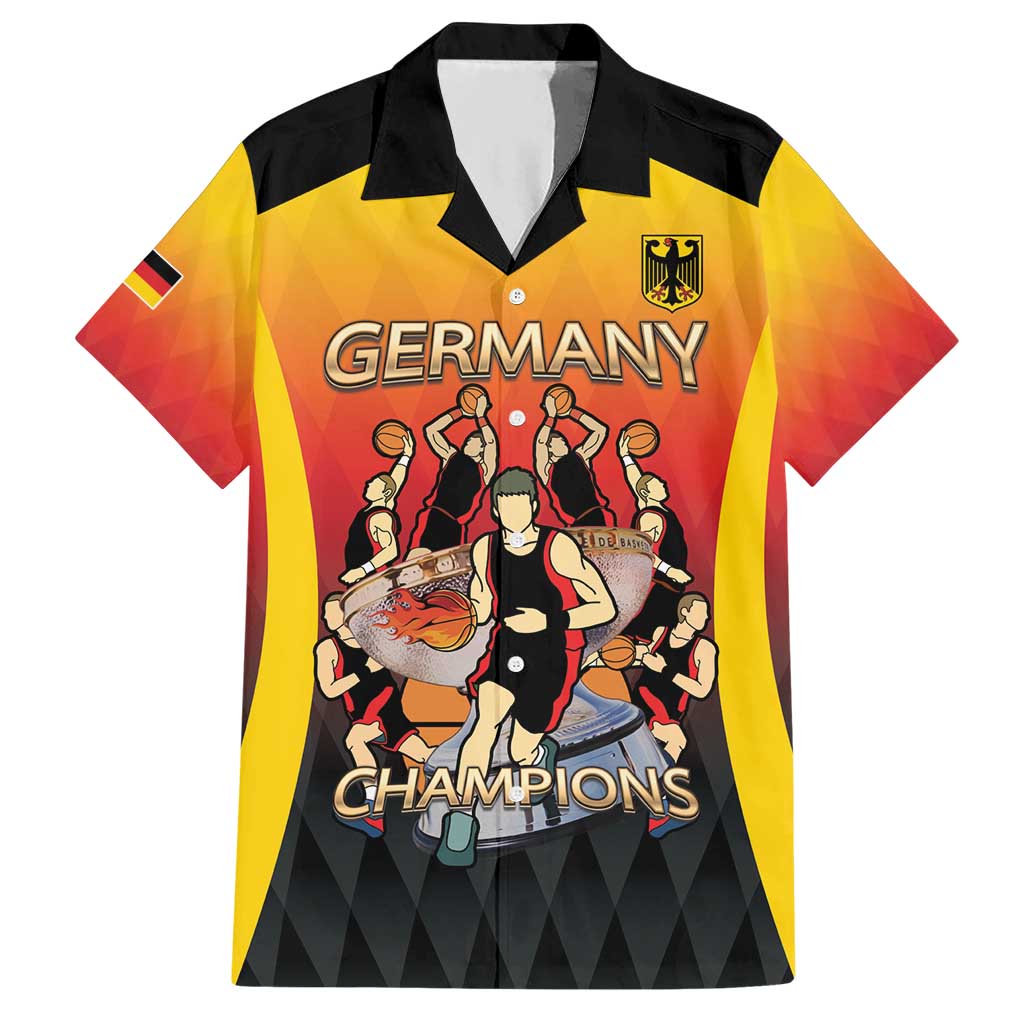 Custom Germany Basketball Hawaiian Shirt European Champions 2025 - Wonder Print Shop