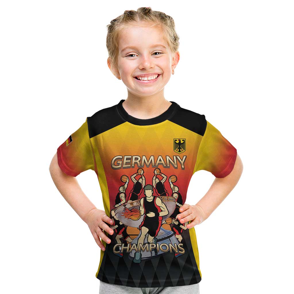 Custom Germany Basketball Kid T Shirt European Champions 2025 - Wonder Print Shop