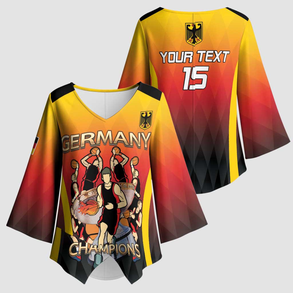 Custom Germany Basketball Kimono Sleeve Blouse European Champions 2025 - Wonder Print Shop