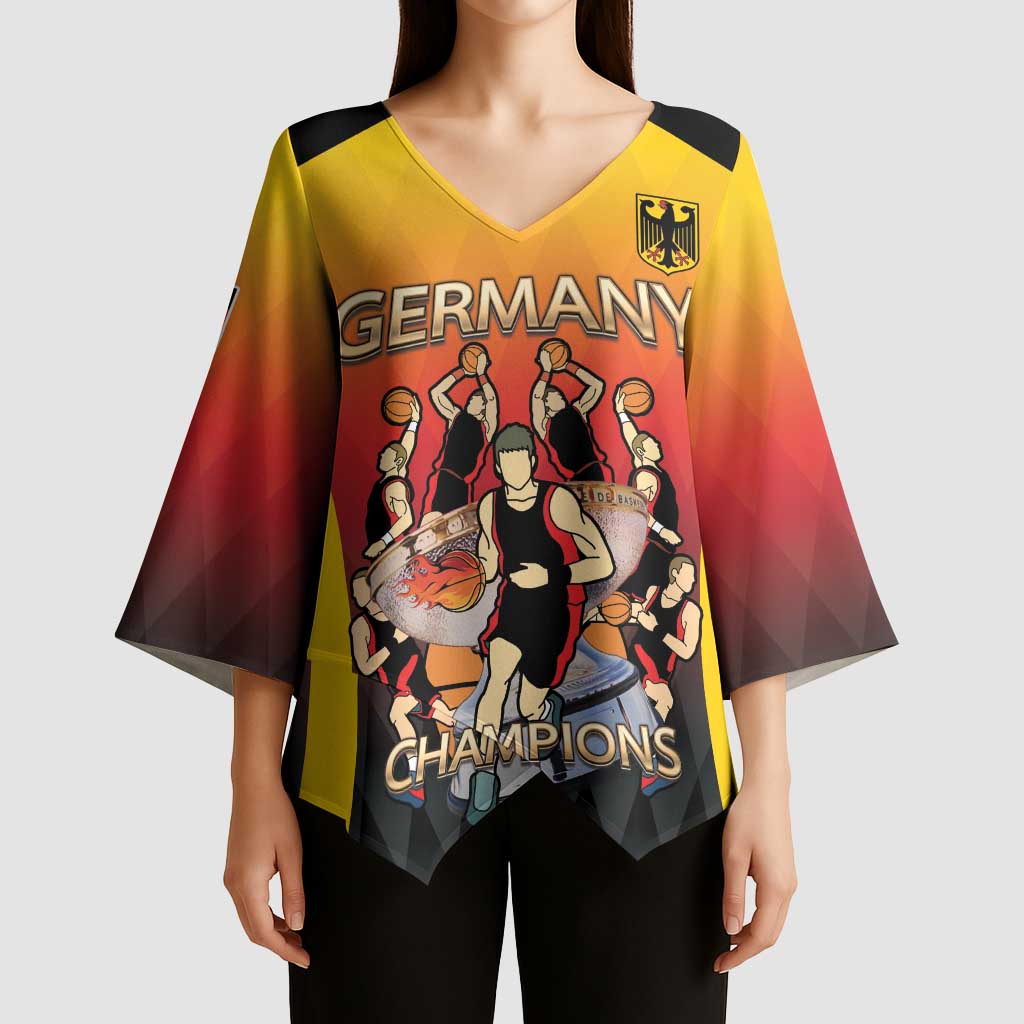 Custom Germany Basketball Kimono Sleeve Blouse European Champions 2025 - Wonder Print Shop