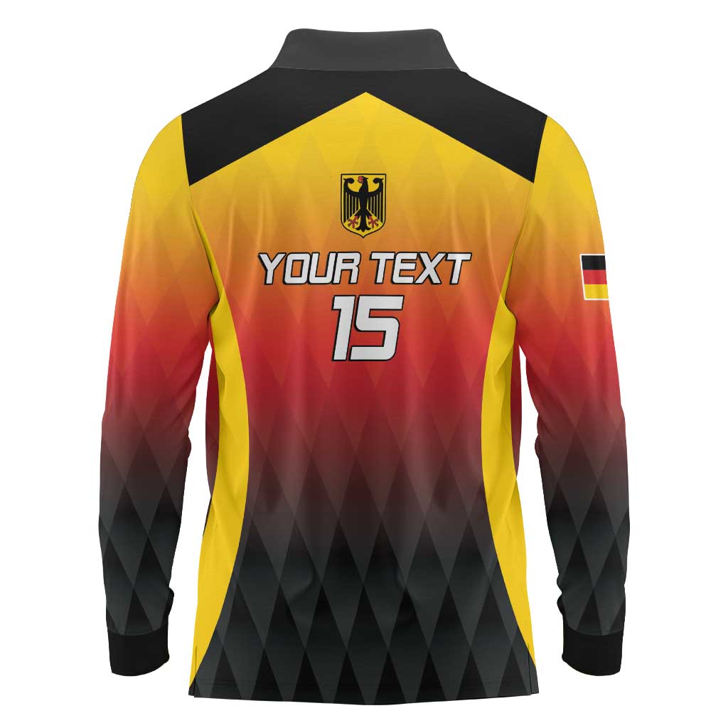 Custom Germany Basketball Long Sleeve Polo Shirt European Champions 2025 - Wonder Print Shop