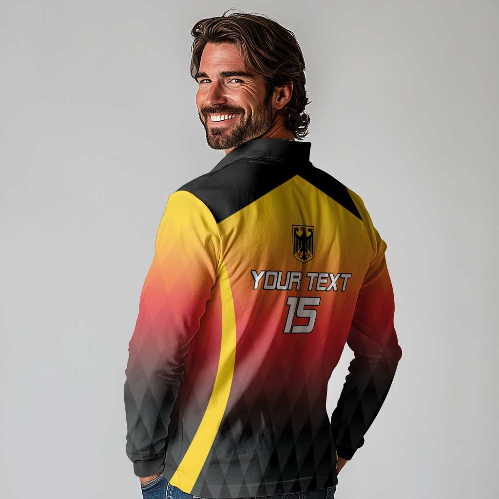 Custom Germany Basketball Long Sleeve Polo Shirt European Champions 2025 - Wonder Print Shop
