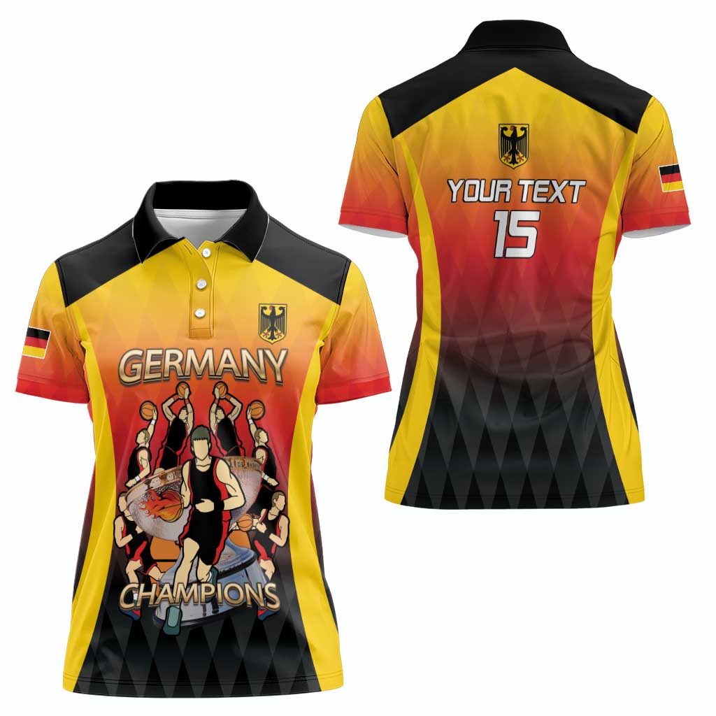 Custom Germany Basketball Women Polo Shirt European Champions 2025 - Wonder Print Shop