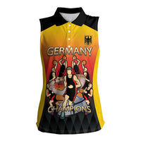 Custom Germany Basketball Women Sleeveless Polo Shirt European Champions 2025 - Wonder Print Shop