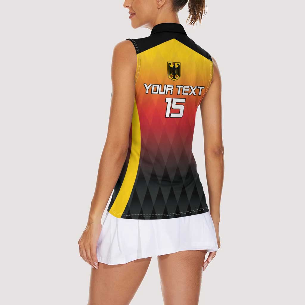 Custom Germany Basketball Women Sleeveless Polo Shirt European Champions 2025 - Wonder Print Shop