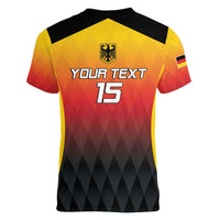 Custom Germany Basketball Women V-Neck T-Shirt European Champions 2025 - Wonder Print Shop