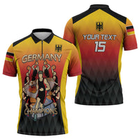 Custom Germany Basketball Zipper Polo Shirt European Champions 2025 - Wonder Print Shop