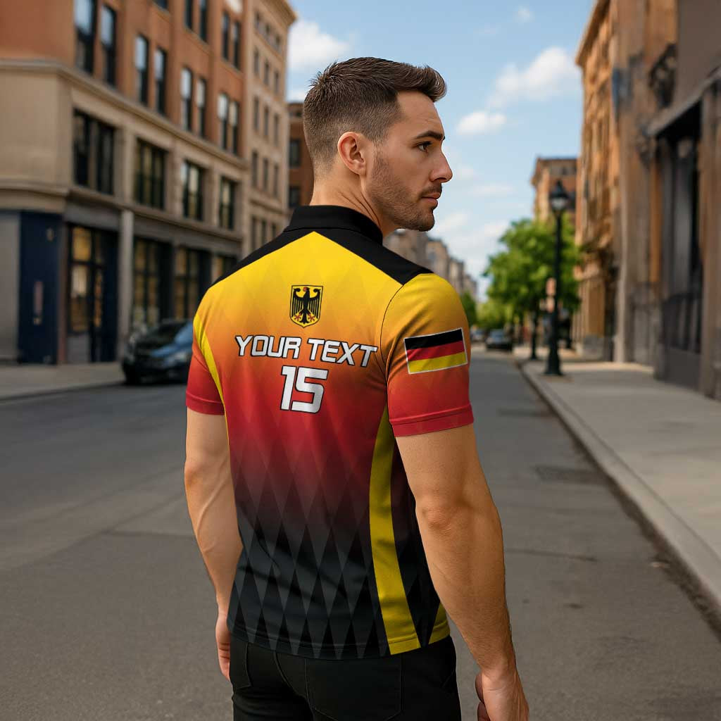 Custom Germany Basketball Zipper Polo Shirt European Champions 2025 - Wonder Print Shop