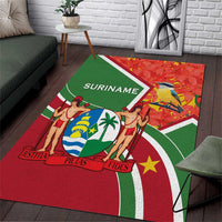 Suriname Independence Day Area Rug Coat Of Arms With Lesser Kiskadee - Wonder Print Shop
