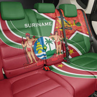 Suriname Independence Day Back Car Seat Cover Coat Of Arms With Lesser Kiskadee - Wonder Print Shop