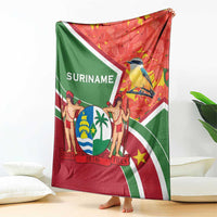 Suriname Independence Day Blanket Coat Of Arms With Lesser Kiskadee