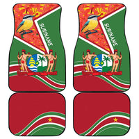 Suriname Independence Day Car Mats Coat Of Arms With Lesser Kiskadee - Wonder Print Shop