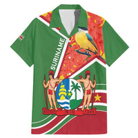 Suriname Independence Day Family Matching Mermaid Dress and Hawaiian Shirt Coat Of Arms With Lesser Kiskadee - Wonder Print Shop