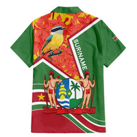 Suriname Independence Day Family Matching Mermaid Dress and Hawaiian Shirt Coat Of Arms With Lesser Kiskadee - Wonder Print Shop