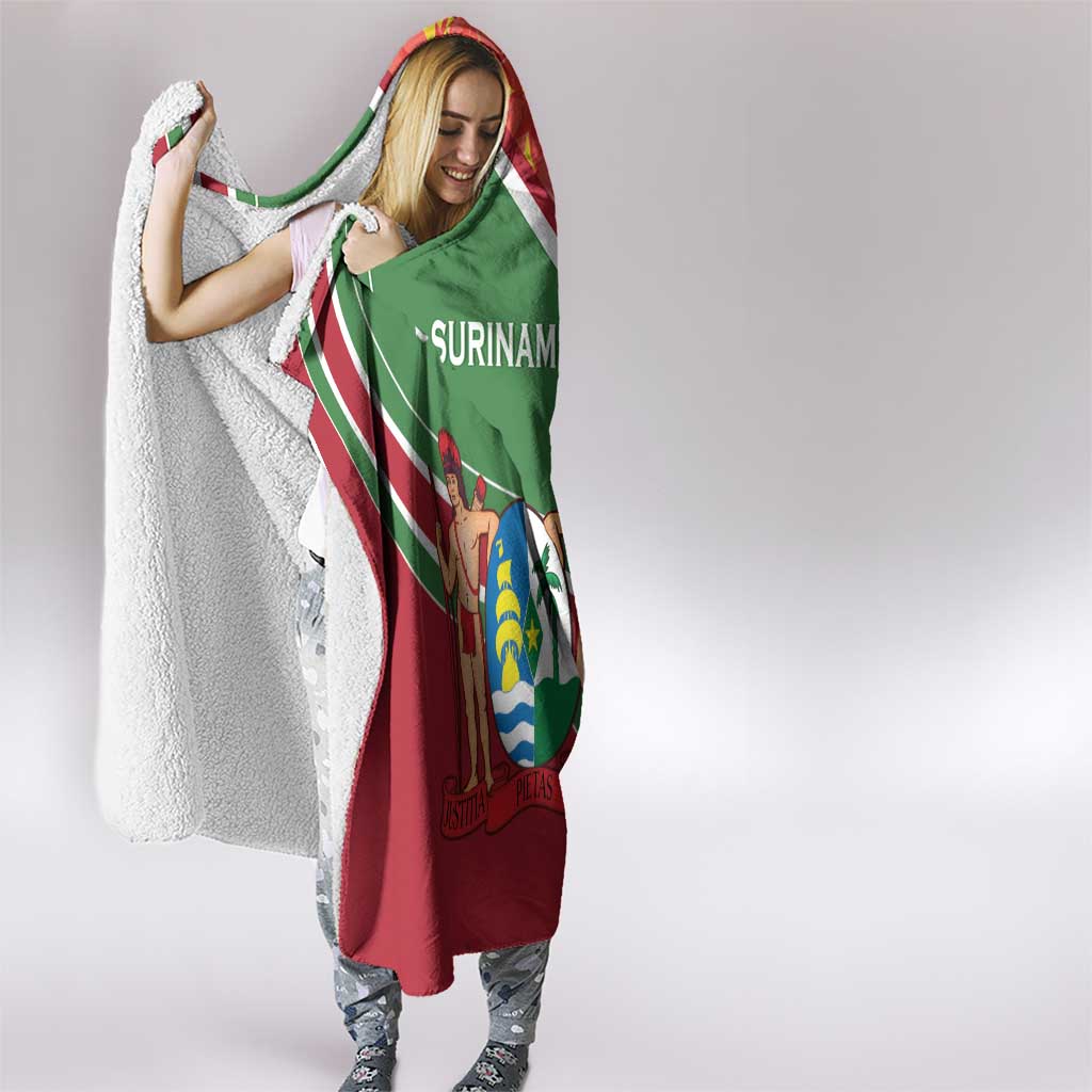 Suriname Independence Day Hooded Blanket Coat Of Arms With Lesser Kiskadee