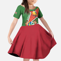 Suriname Independence Day Kid Short Sleeve Dress Coat Of Arms With Lesser Kiskadee - Wonder Print Shop