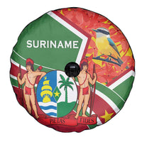 Suriname Independence Day Spare Tire Cover Coat Of Arms With Lesser Kiskadee - Wonder Print Shop