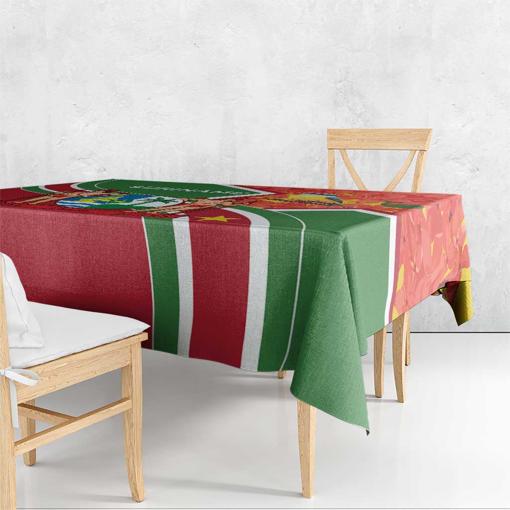 Suriname Independence Day Tablecloth Coat Of Arms With Lesser Kiskadee - Wonder Print Shop
