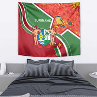 Suriname Independence Day Tapestry Coat Of Arms With Lesser Kiskadee - Wonder Print Shop