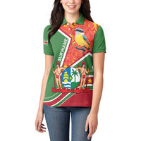 Suriname Independence Day Women Polo Shirt Coat Of Arms With Lesser Kiskadee - Wonder Print Shop