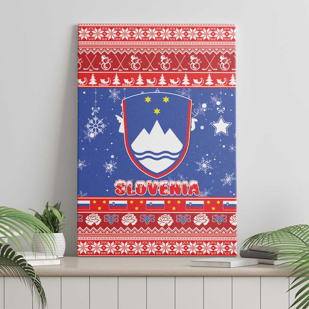 Slovenia Christmas Canvas Wall Art Coat Of Arms Vesel Bozic - Wonder Print Shop