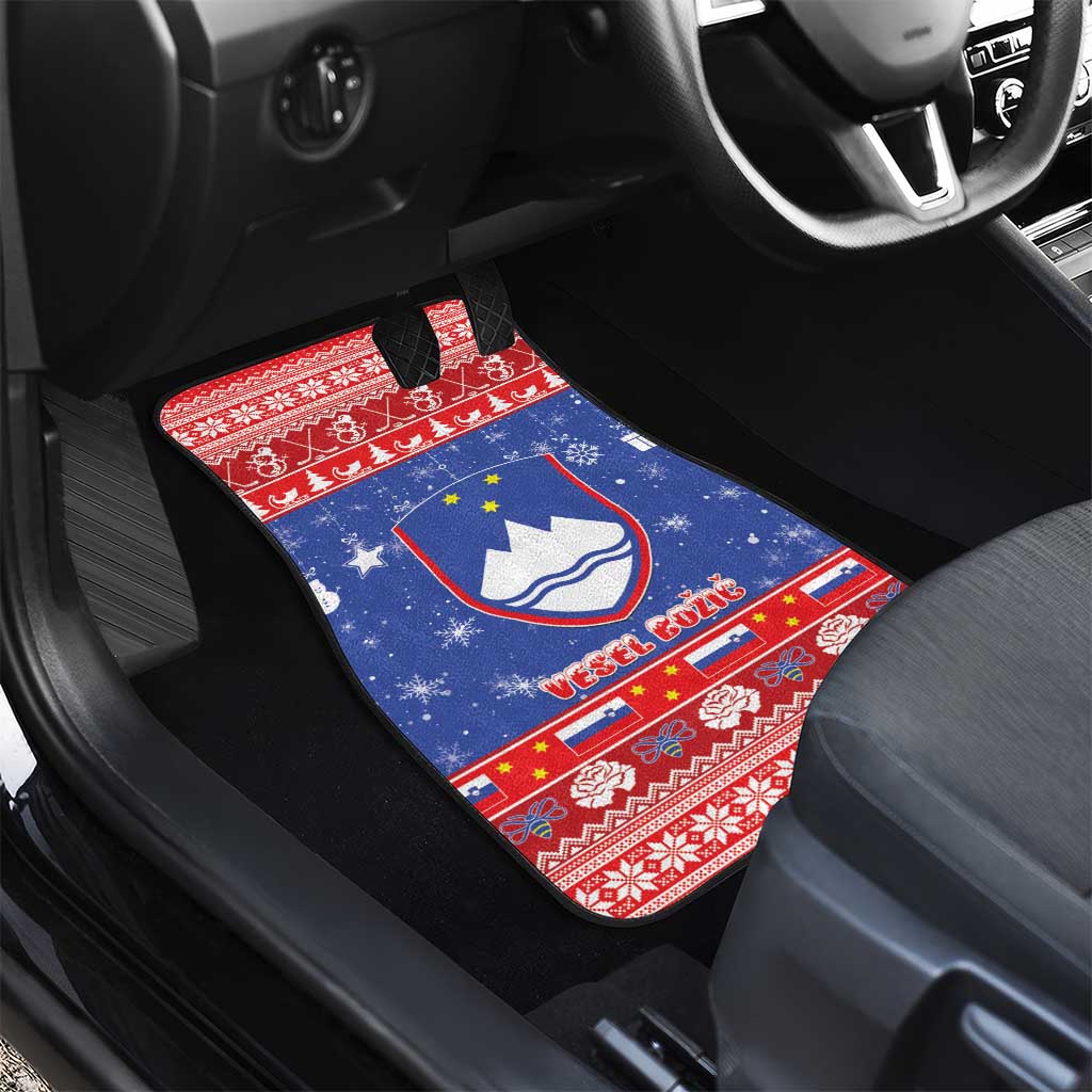 Slovenia Christmas Car Mats Coat Of Arms Vesel Bozic - Wonder Print Shop