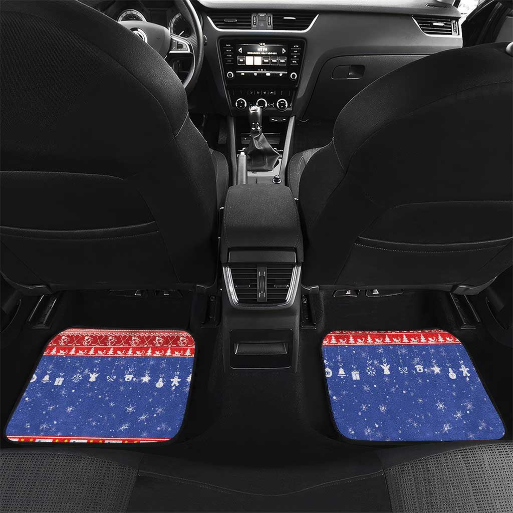 Slovenia Christmas Car Mats Coat Of Arms Vesel Bozic - Wonder Print Shop