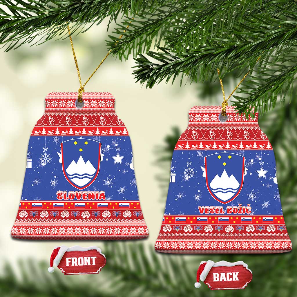 Slovenia Christmas Ceramic Ornament Coat Of Arms Vesel Bozic - Wonder Print Shop