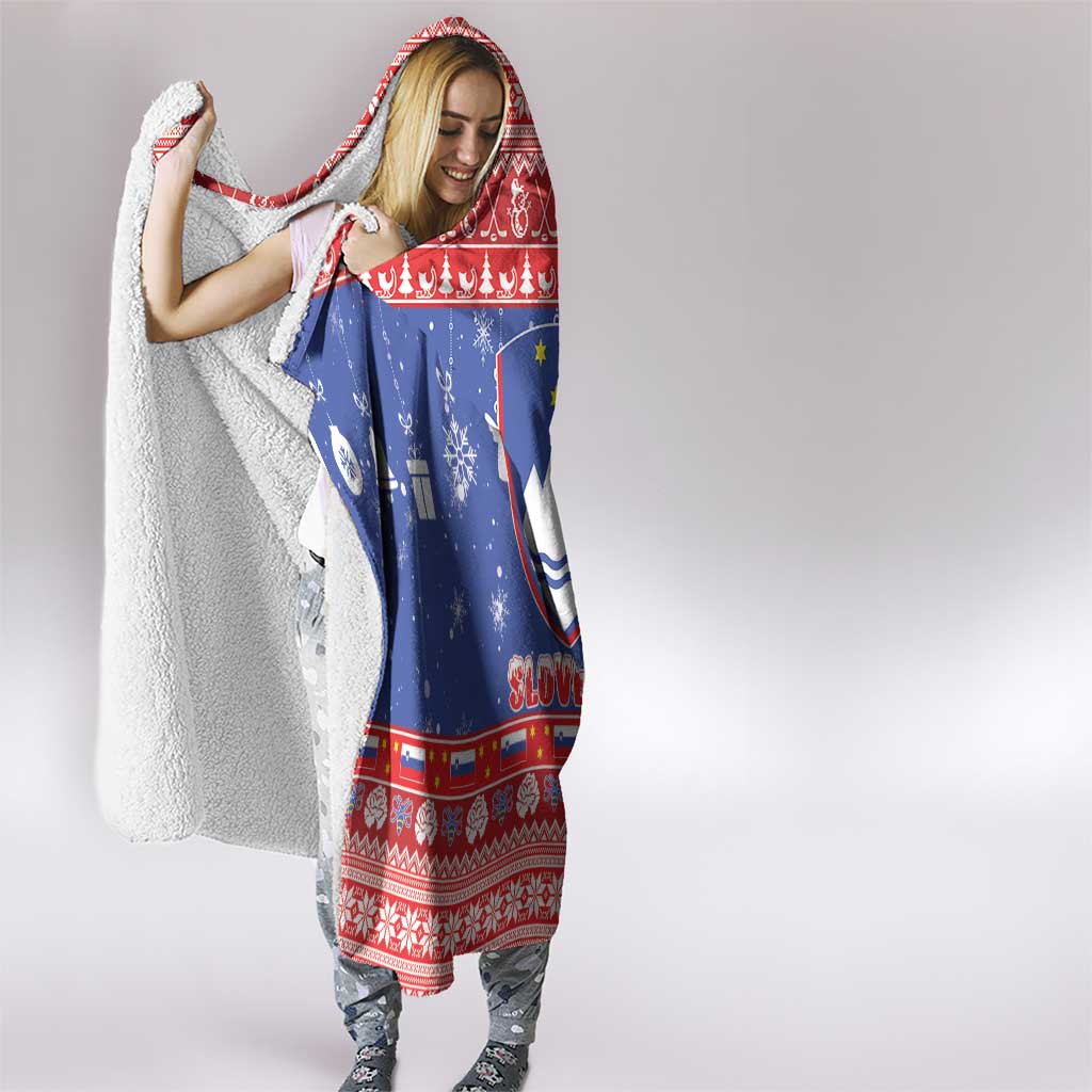 Slovenia Christmas Hooded Blanket Coat Of Arms Vesel Bozic
