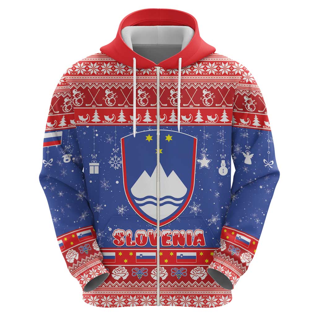 Slovenia Christmas Hoodie Coat Of Arms Vesel Bozic - Wonder Print Shop