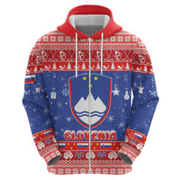 Slovenia Christmas Hoodie Coat Of Arms Vesel Bozic - Wonder Print Shop