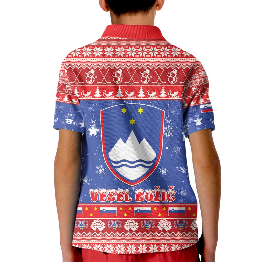 Slovenia Christmas Kid Polo Shirt Coat Of Arms Vesel Bozic - Wonder Print Shop