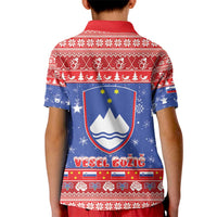Slovenia Christmas Kid Polo Shirt Coat Of Arms Vesel Bozic - Wonder Print Shop