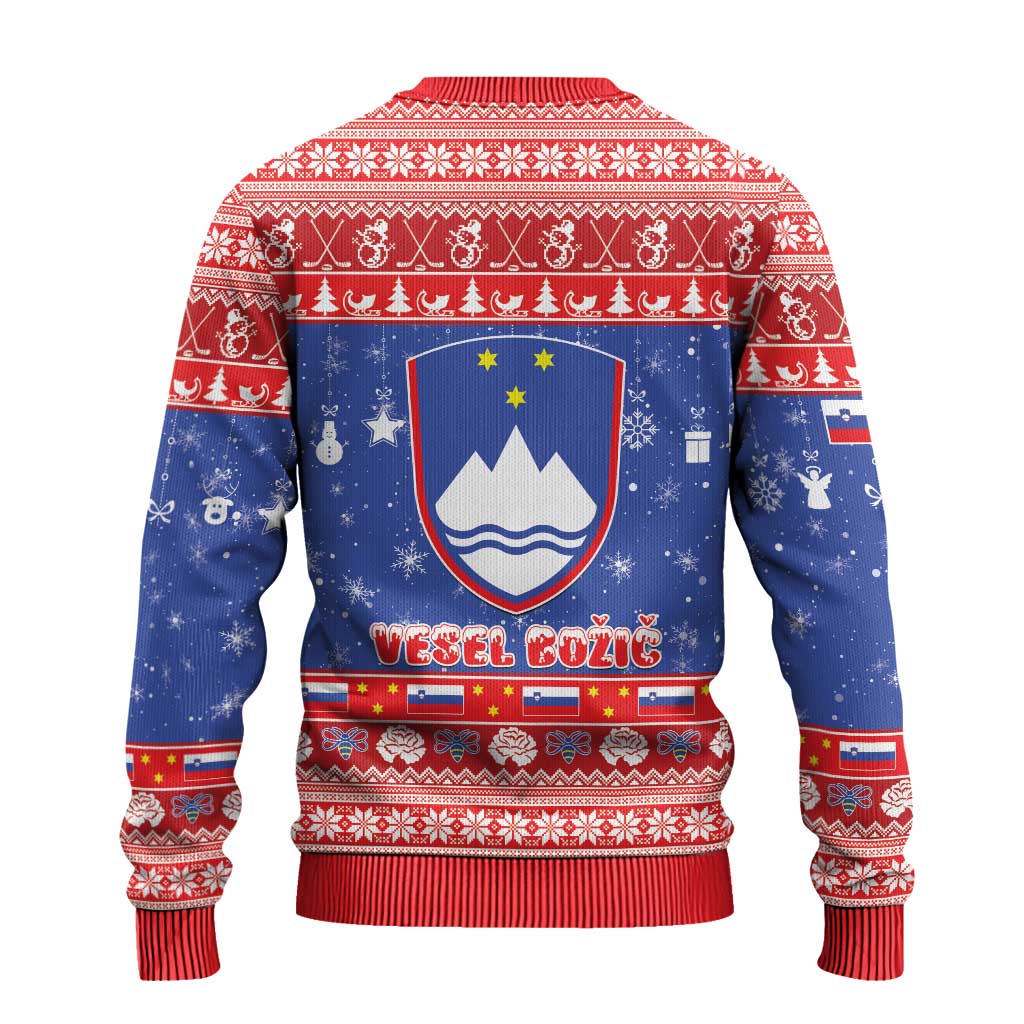 Slovenia Christmas Ugly Christmas Sweater Coat Of Arms Vesel Bozic - Wonder Print Shop