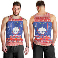 Slovenia Christmas Men Tank Top Coat Of Arms Vesel Bozic - Wonder Print Shop
