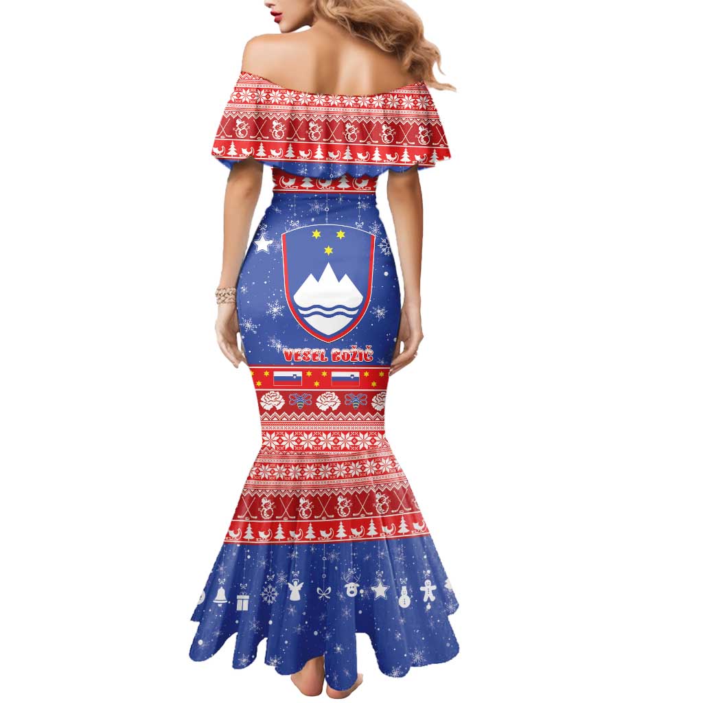 Slovenia Christmas Mermaid Dress Coat Of Arms Vesel Bozic - Wonder Print Shop