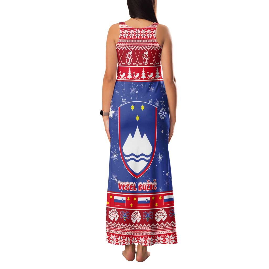 Slovenia Christmas Tank Maxi Dress Coat Of Arms Vesel Bozic - Wonder Print Shop