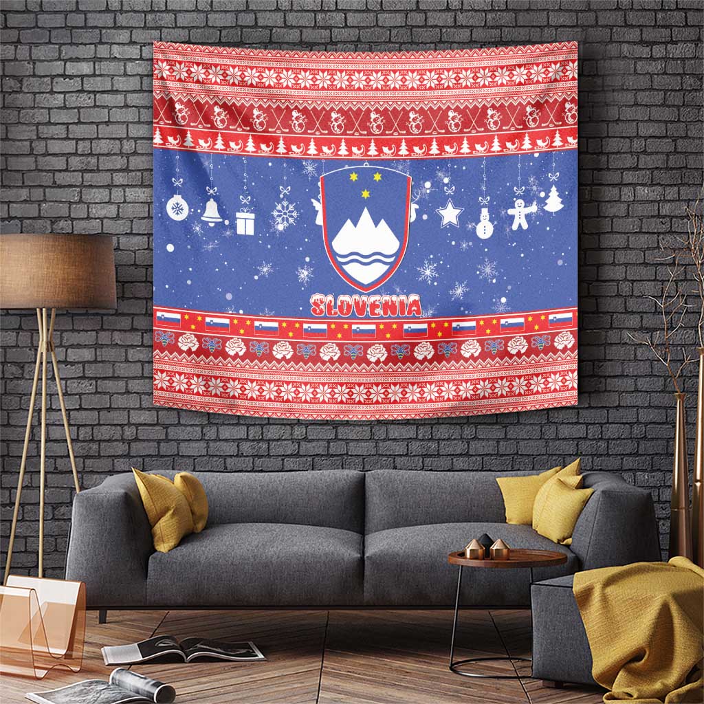 Slovenia Christmas Tapestry Coat Of Arms Vesel Bozic - Wonder Print Shop