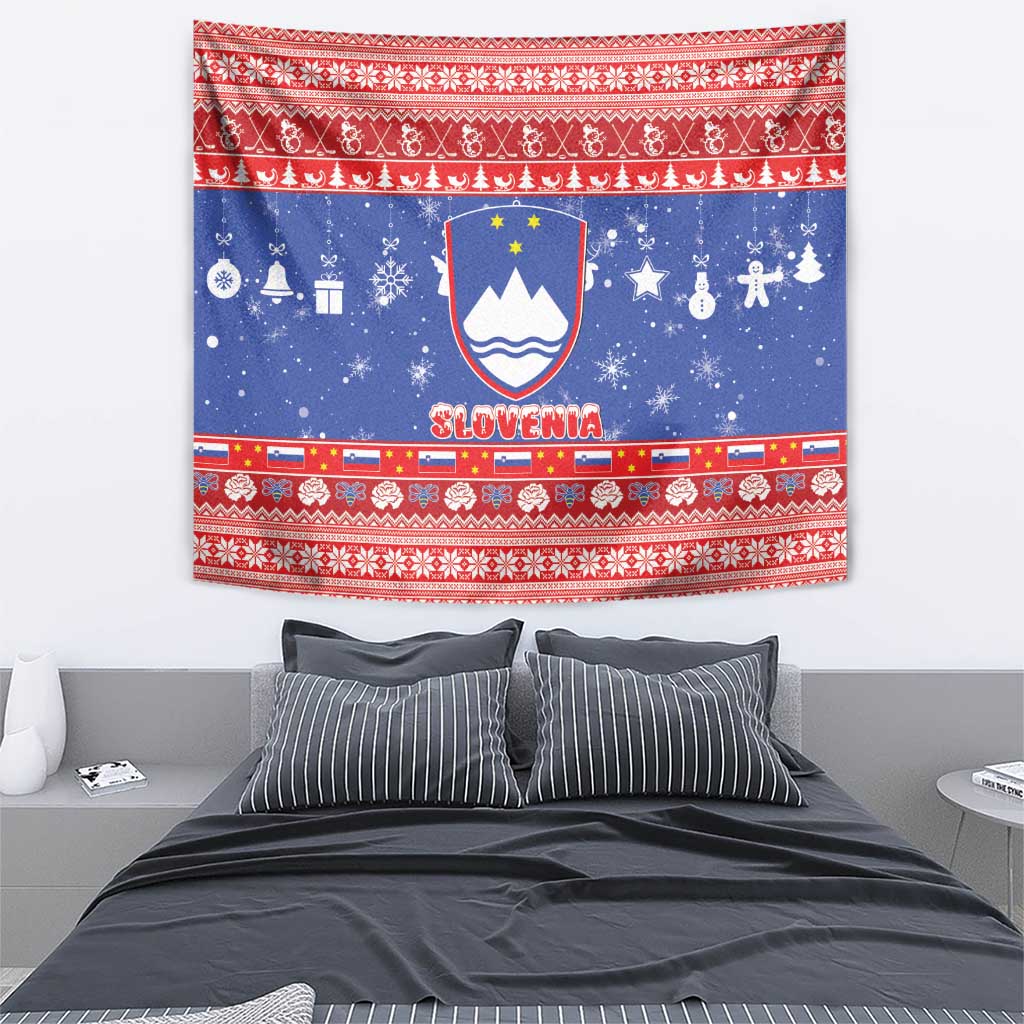 Slovenia Christmas Tapestry Coat Of Arms Vesel Bozic - Wonder Print Shop