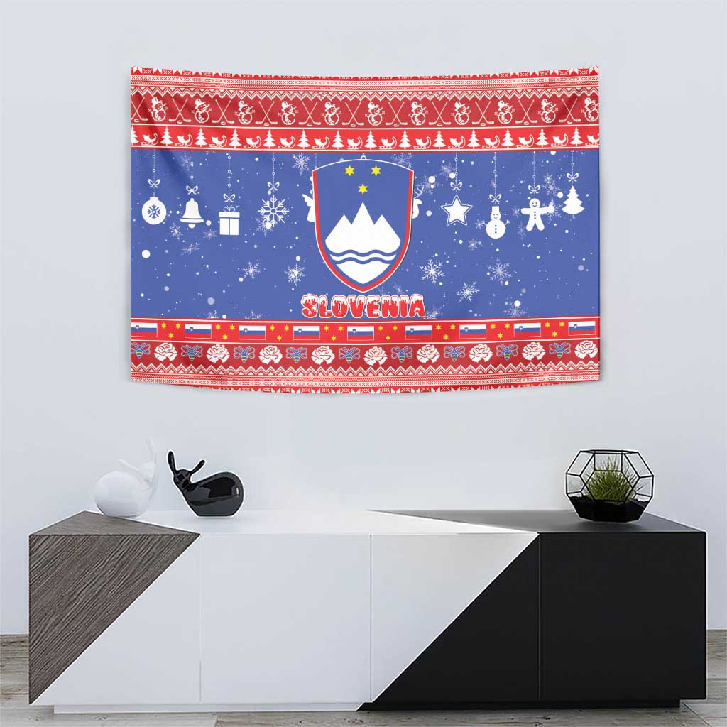 Slovenia Christmas Tapestry Coat Of Arms Vesel Bozic - Wonder Print Shop