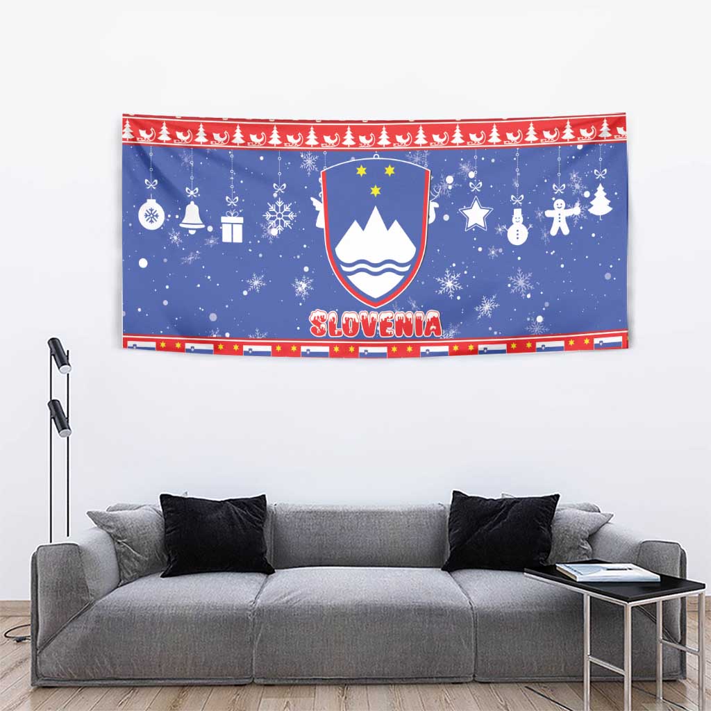 Slovenia Christmas Tapestry Coat Of Arms Vesel Bozic - Wonder Print Shop