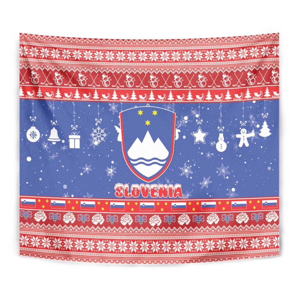 Slovenia Christmas Tapestry Coat Of Arms Vesel Bozic - Wonder Print Shop