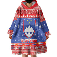 Slovenia Christmas Wearable Blanket Hoodie Coat Of Arms Vesel Bozic - Wonder Print Shop